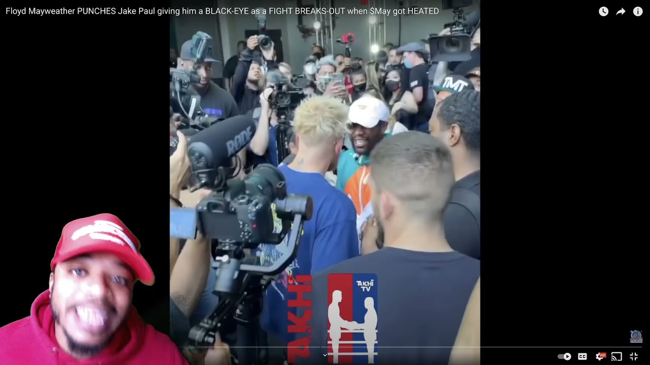 Floyd Mayweather Punches Jake Paul during Press Conference.