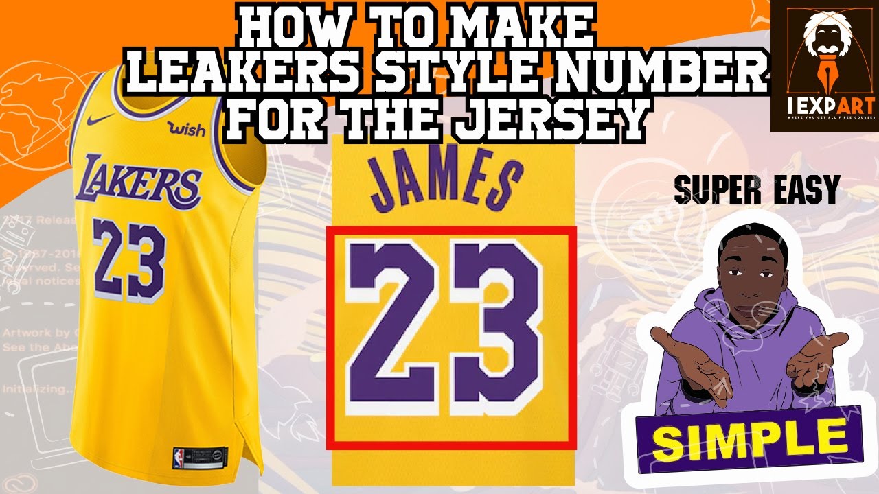 How to draw LA Lakers logo (NBA Team) back jersey number style in illustrator | Only Sports And Health