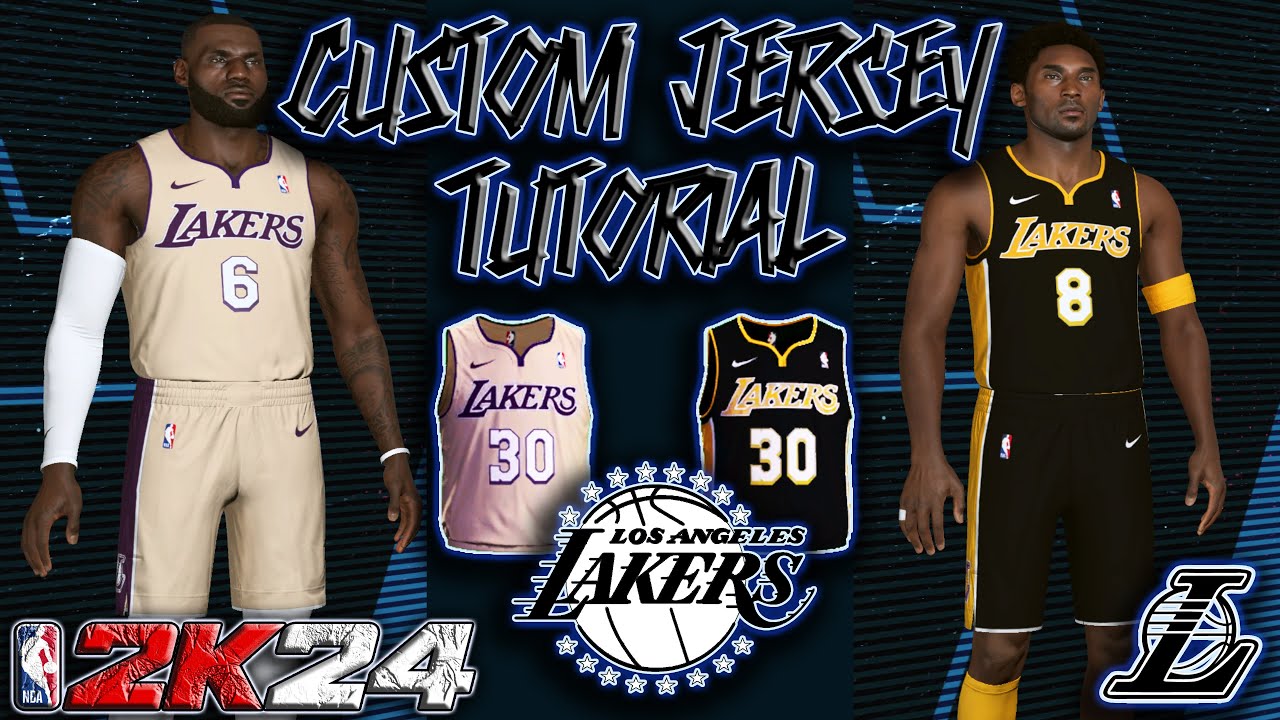 LOS ANGELES LAKERS BLACK RETRO CUSTOM JERSEY TUTORIAL! BLACK MAMBA LAKERS UNIFORM! NBA 2K24 MyTeam!